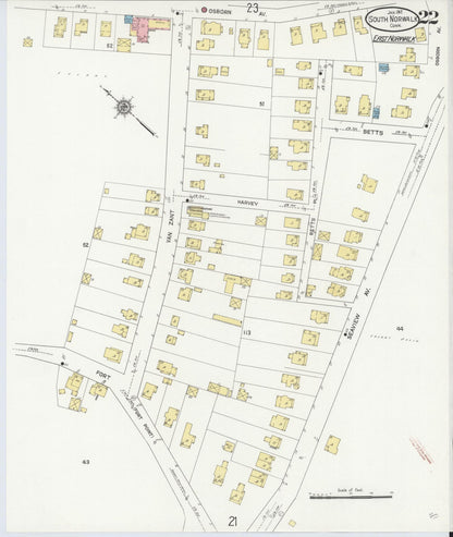 Sanborn Fire Insurance Map from South Norwalk, Fairfield County, Connecticut (1912), Sheet #0022 - Complete Map Set gallery image, historic Sanborn map, vintage wall art, Connecticut Connecticut