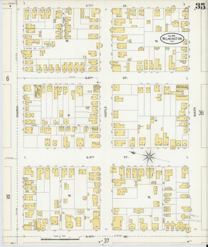 Sanborn Fire Insurance Map from Wilmington, New Hanover County, North Carolina (1904), Sheet #0035 - Complete Map Set gallery image, historic Sanborn map, vintage wall art, North Carolina North Carolina