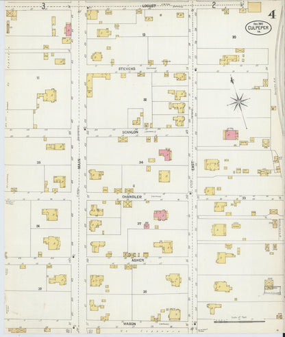 Sanborn Fire Insurance Map from Culpeper, Culpeper County, Virginia (1902), Sheet #0004 - Complete Map Set gallery image, historic Sanborn map, vintage wall art, Virginia Virginia