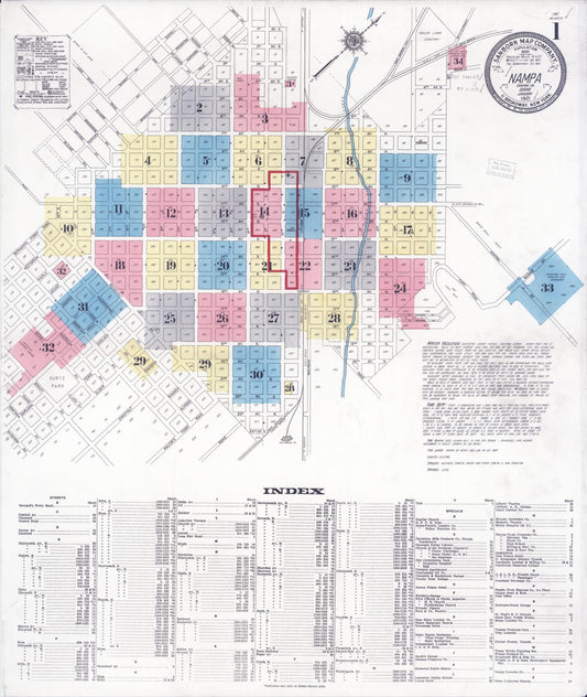 Sanborn Fire Insurance Map from Nampa, Canyon County, Idaho. (1921) – Historic Sanborn Fire Insurance Map Print
