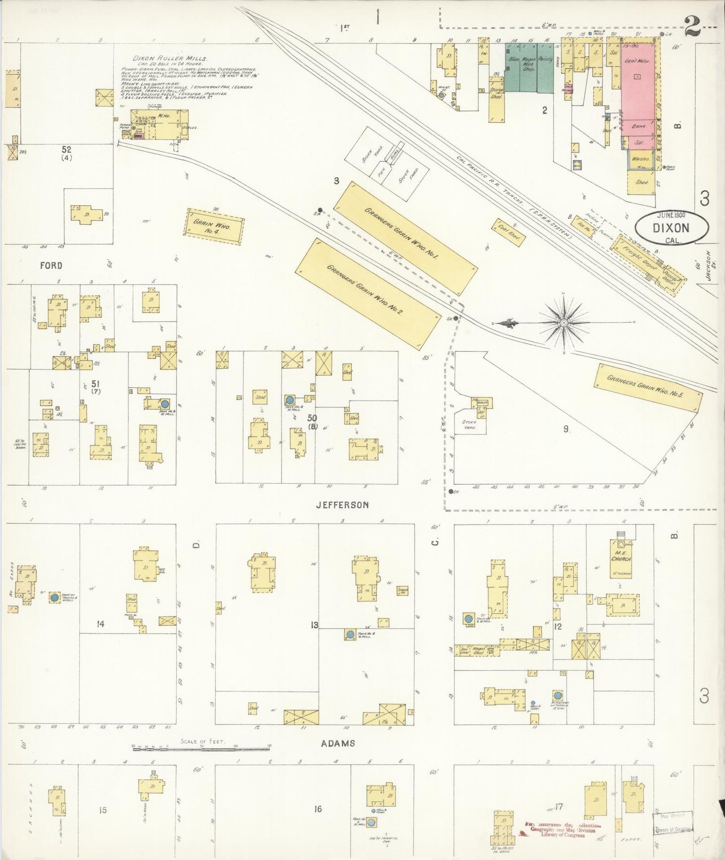 Sanborn Fire Insurance Map from Dixon, Solano County, California (1900), Sheet #0002 - Complete Map Set gallery image, historic Sanborn map, vintage wall art, California California