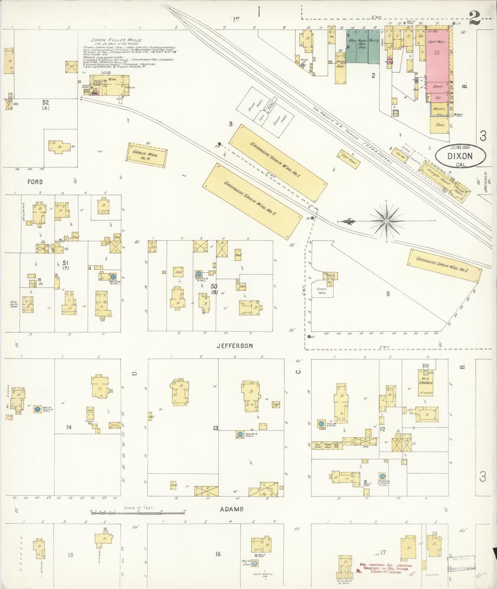Sanborn Fire Insurance Map from Dixon, Solano County, California (1900), Sheet #0002 - Complete Map Set gallery image, historic Sanborn map, vintage wall art, California California