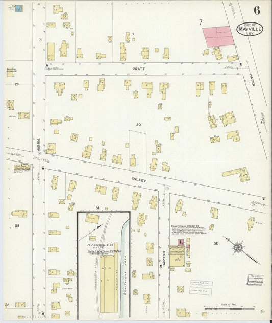 Sanborn Fire Insurance Map from Mayville, Chautauqua County, New York (1912), Sheet #0006 - Historic Sanborn Fire Insurance Map Print, vintage old map wall art, antique decor, genealogy gift, New York New York map