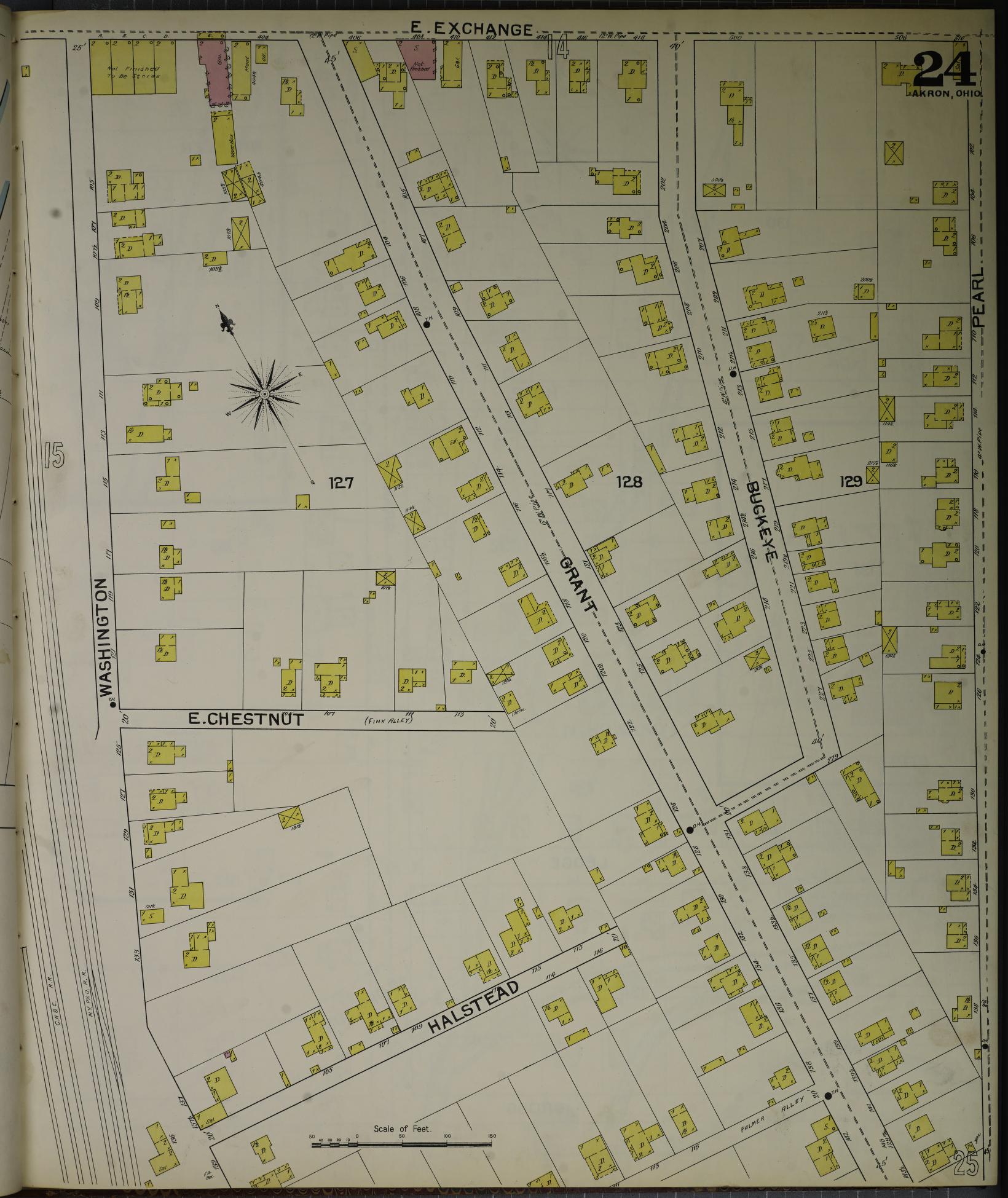 Sanborn Fire Insurance Map from Akron, Summit County, Ohio (1892), Sheet #0024 - Complete Map Set gallery image, historic Sanborn map, vintage wall art, Ohio Ohio