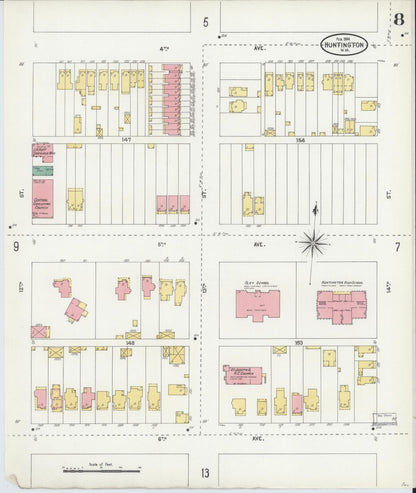 Sanborn Fire Insurance Map from Huntington, Cabell County, West Virginia (1904), Sheet #0008 - Complete Map Set gallery image, historic Sanborn map, vintage wall art, West Virginia West Virginia