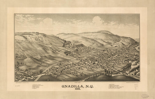 Unadilla, N.Y. 1887. (1887) – Historic Bird’s-Eye View Panorama Print
