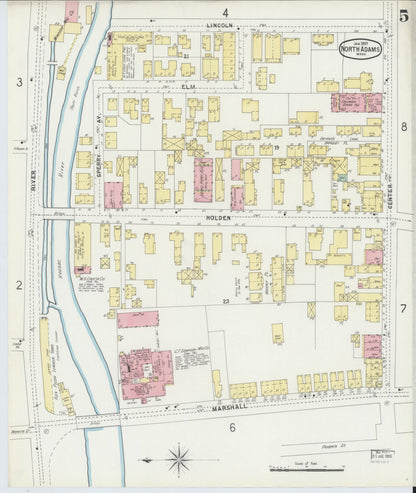 Sanborn Fire Insurance Map from North Adams, Berkshire County, Massachusetts (1897), Sheet #0005 - Complete Map Set gallery image, historic Sanborn map, vintage wall art, Massachusetts Massachusetts