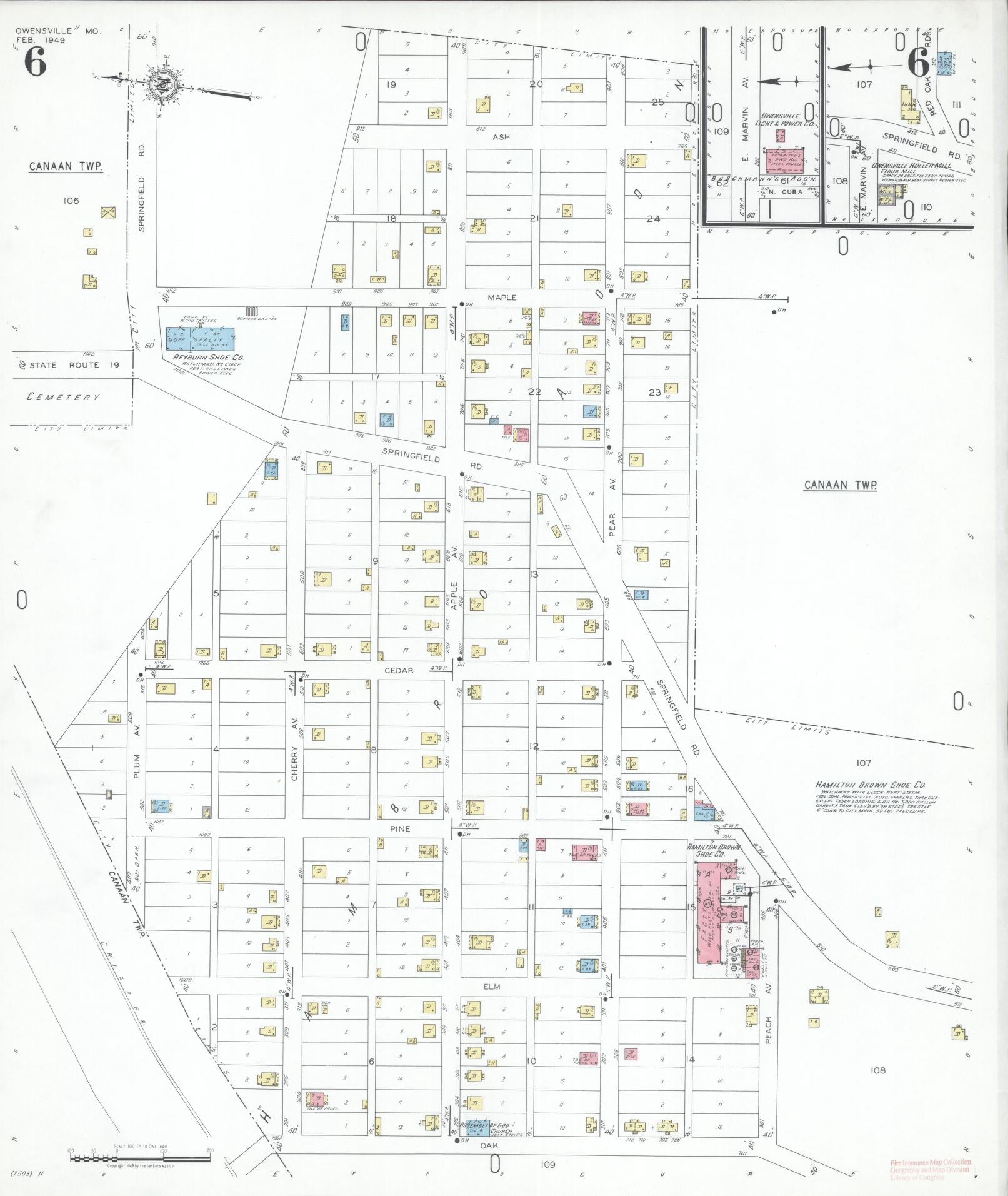 Sanborn Fire Insurance Map from Owensville, Gasconade County, Missouri (1949), Sheet #0006 - Complete Map Set gallery image, historic Sanborn map, vintage wall art, Missouri Missouri