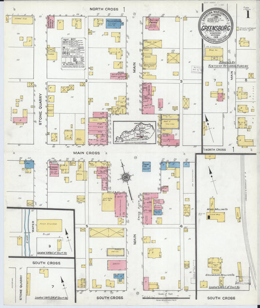 Sanborn Fire Insurance Map from Greensburg, Green County, Kentucky. (1919) – Historic Sanborn Fire Insurance Map Print