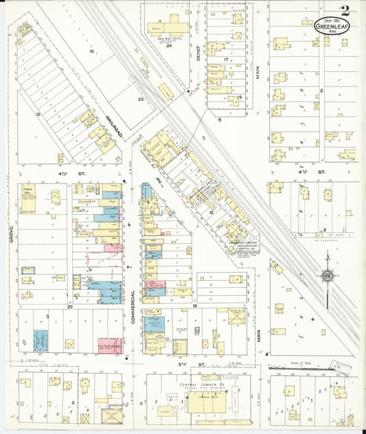 Sanborn Fire Insurance Map from Greenleaf, Washington County, Kansas (1911), Sheet #0002 - Historic Sanborn Fire Insurance Map Print, vintage old map wall art, antique decor, genealogy gift, Kansas Kansas map