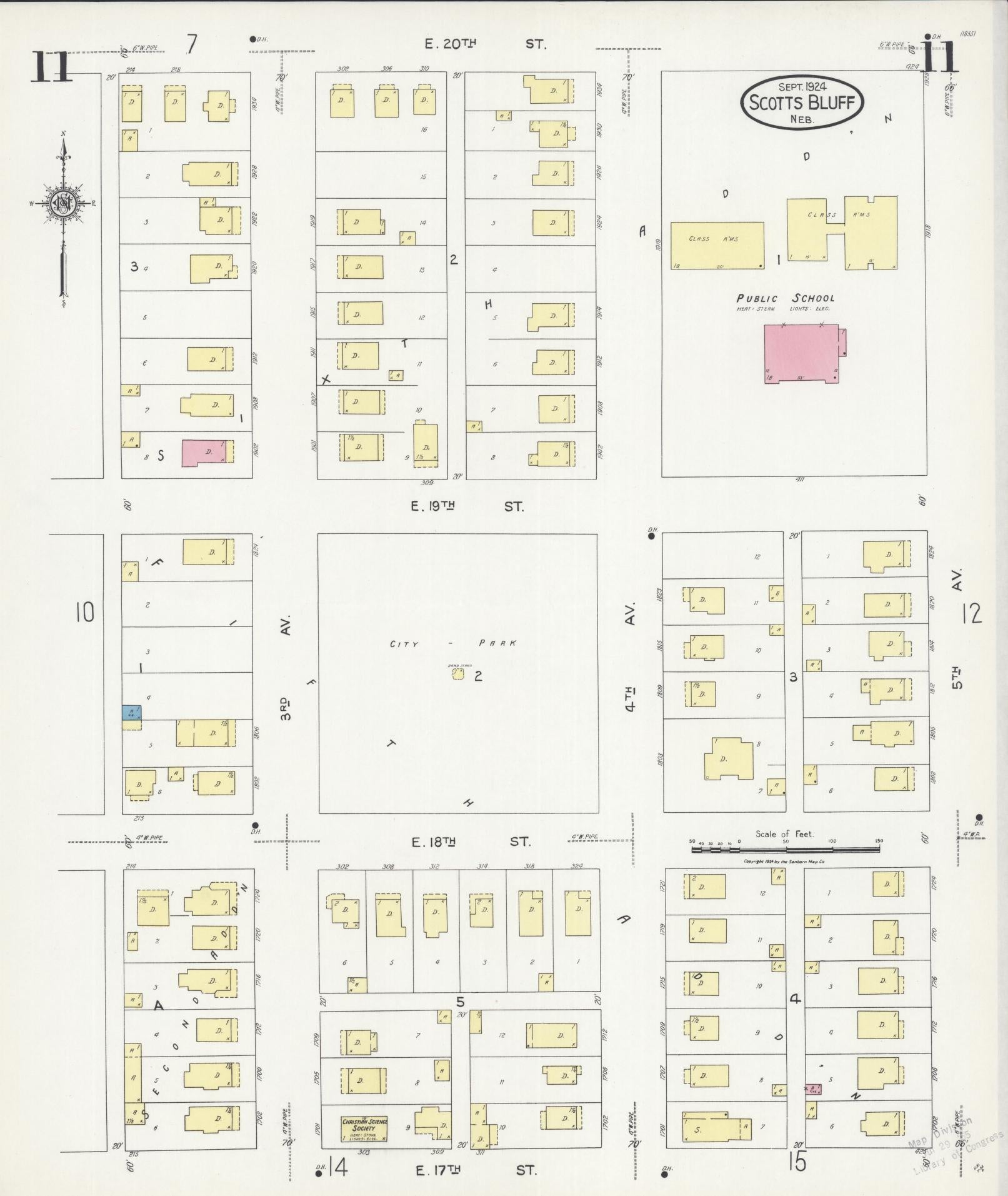 Sanborn Fire Insurance Map from Scottsbluff, Scotts Bluff County, Nebraska (1924), Sheet #0011 - Complete Map Set gallery image, historic Sanborn map, vintage wall art, Nebraska Nebraska