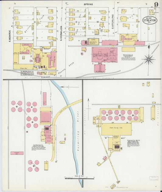 Sanborn Fire Insurance Map from Streator, La Salle County, Illinois (1901), Sheet #0009 - Historic Sanborn Fire Insurance Map Print, vintage old map wall art, antique decor, genealogy gift, Illinois Illinois map