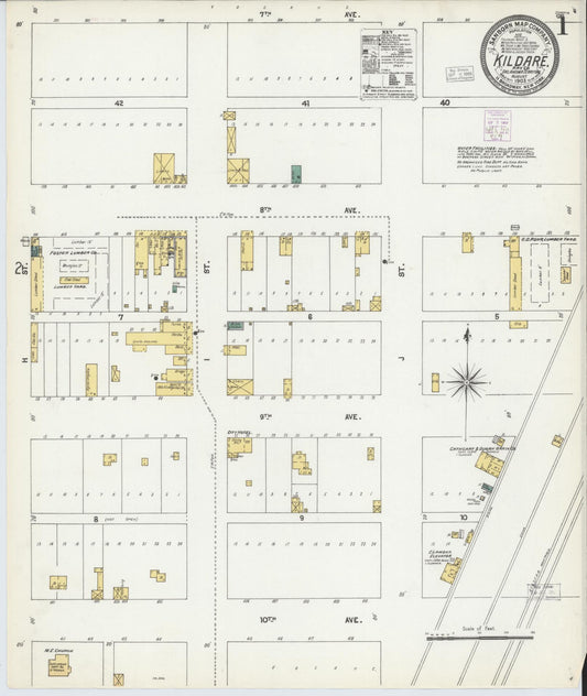 Sanborn Fire Insurance Map from Kildare, Kay County, Oklahoma. (1903) – Historic Sanborn Fire Insurance Map Print