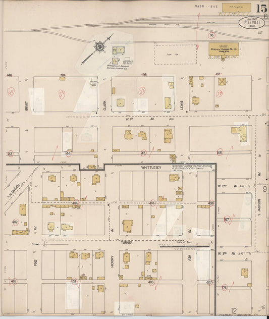 Sanborn Fire Insurance Map from Ritzville, Adams County, Washington (1939), Sheet #0015 - Historic Sanborn Fire Insurance Map Print, vintage old map wall art, antique decor, genealogy gift, Washington Washington map