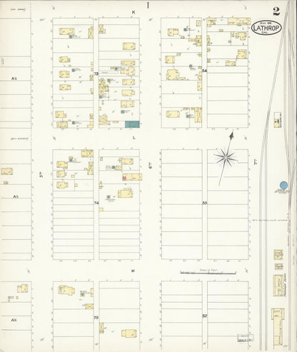 Sanborn Fire Insurance Map from Lathrop, San Joaquin County, California (1898), Sheet #0002 - Complete Map Set gallery image, historic Sanborn map, vintage wall art, California California