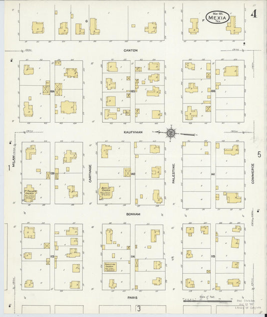 Sanborn Fire Insurance Map from Mexia, Limestone County, Texas (1911), Sheet #0004 - Historic Sanborn Fire Insurance Map Print, vintage old map wall art, antique decor, genealogy gift, Texas Texas map