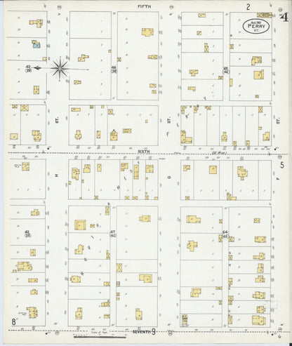 Sanborn Fire Insurance Map from Perry, Noble County, Oklahoma (1901), Sheet #0004 - Complete Map Set gallery image, historic Sanborn map, vintage wall art, Oklahoma Oklahoma