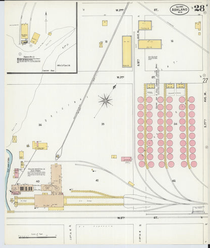 Sanborn Fire Insurance Map from Ashland, Ashland County, Wisconsin (1901), Sheet #0028 - Historic Sanborn Fire Insurance Map Print, vintage old map wall art, antique decor, genealogy gift, Wisconsin Wisconsin map