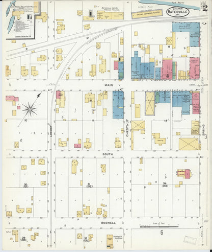Sanborn Fire Insurance Map from Batesville, Independence County, Arkansas (1908), Sheet #0002 - Complete Map Set gallery image, historic Sanborn map, vintage wall art, Arkansas Arkansas