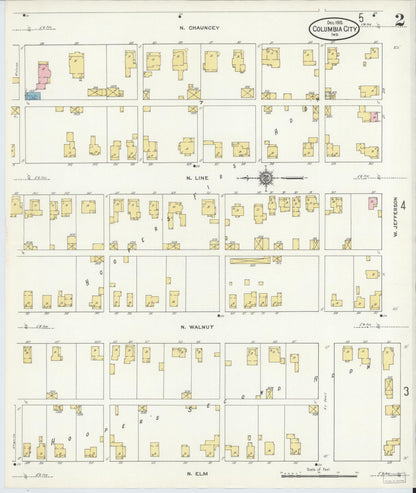 Sanborn Fire Insurance Map from Columbia City, Whitley County, Indiana (1910), Sheet #0002 - Complete Map Set gallery image, historic Sanborn map, vintage wall art, Indiana Indiana
