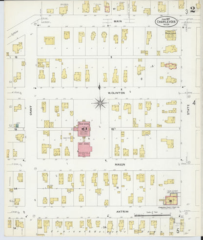 Sanborn Fire Insurance Map from Charlevoix, Charlevoix County, Michigan (1907), Sheet #0002 - Complete Map Set gallery image, historic Sanborn map, vintage wall art, Michigan Michigan