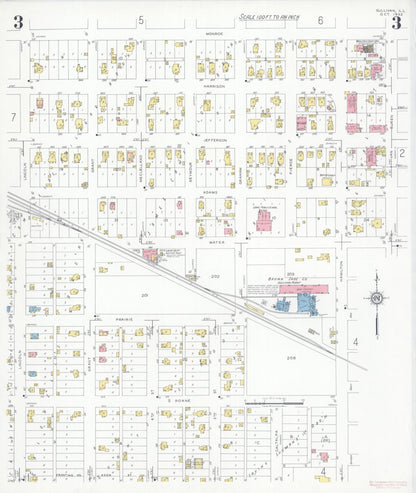 Sanborn Fire Insurance Map from Sullivan, Moultrie County, Illinois (1932), Sheet #0003 - Historic Sanborn Fire Insurance Map Print, vintage old map wall art, antique decor, genealogy gift, Illinois Illinois map