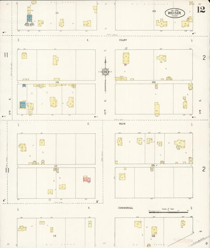 Sanborn Fire Insurance Map from Weiser, Washington County, Idaho (1914), Sheet #0012 - Complete Map Set gallery image, historic Sanborn map, vintage wall art, Idaho Idaho
