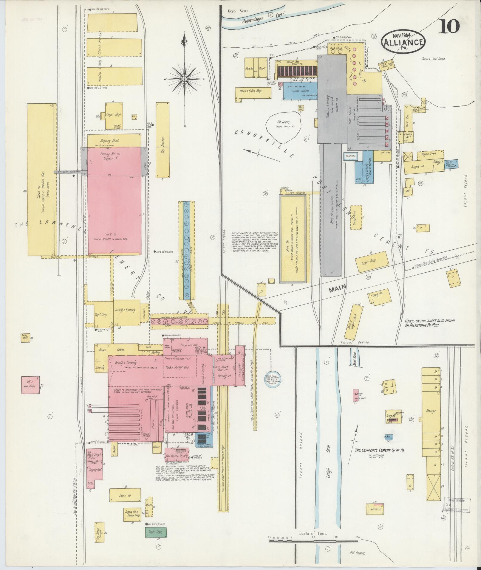 Sanborn Fire Insurance Map from Alliance, Northampton County, Pennsylvania (1904), Sheet #0010 - Historic Sanborn Fire Insurance Map Print, vintage old map wall art, antique decor, genealogy gift, Pennsylvania Pennsylvania map