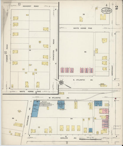 Sanborn Fire Insurance Map from Audubon, Camden County, New Jersey (1915), Sheet #0002 - Complete Map Set gallery image, historic Sanborn map, vintage wall art, New Jersey New Jersey
