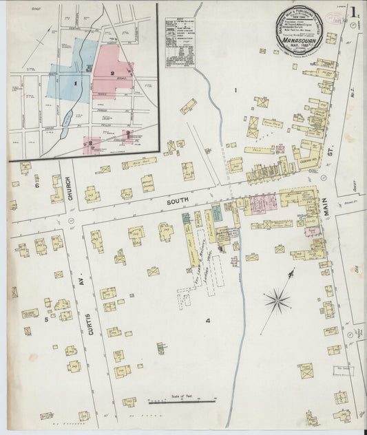 Sanborn Fire Insurance Map from Manasquan, Monmouth County, New Jersey. (1889) – Historic Sanborn Fire Insurance Map Print