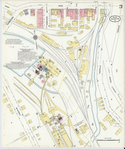 Sanborn Fire Insurance Map from Austin, Potter County, Pennsylvania (1911), Sheet #0003 - Historic Sanborn Fire Insurance Map Print, vintage old map wall art, antique decor, genealogy gift, Pennsylvania Pennsylvania map