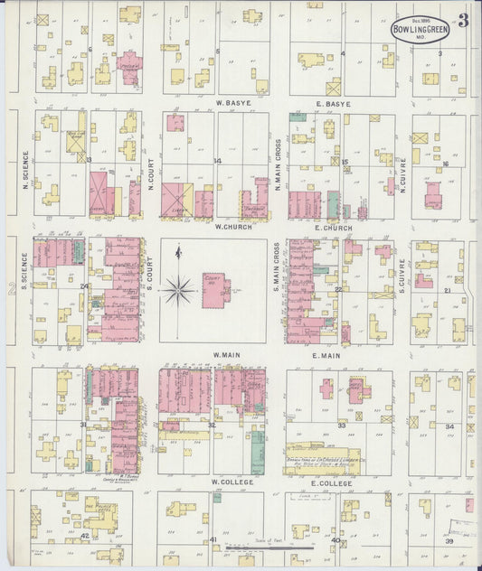 Sanborn Fire Insurance Map from Bowling Green, Pike County, Missouri (1895), Sheet #0003 - Historic Sanborn Fire Insurance Map Print, vintage old map wall art, antique decor, genealogy gift, Missouri Missouri map