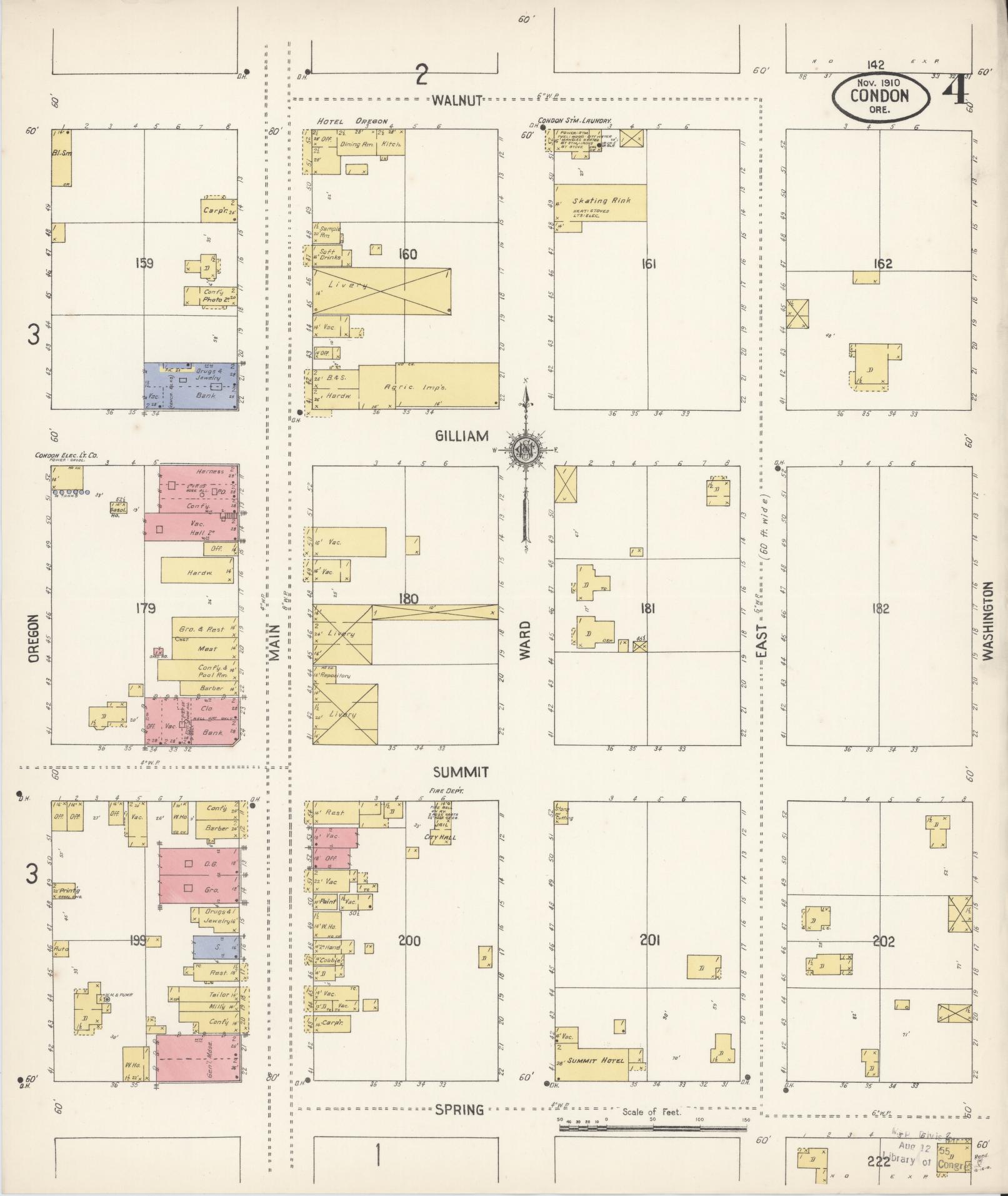 Sanborn Fire Insurance Map from Condon, Gilliam County, Oregon (1910), Sheet #0004 - Complete Map Set gallery image, historic Sanborn map, vintage wall art, Oregon Oregon