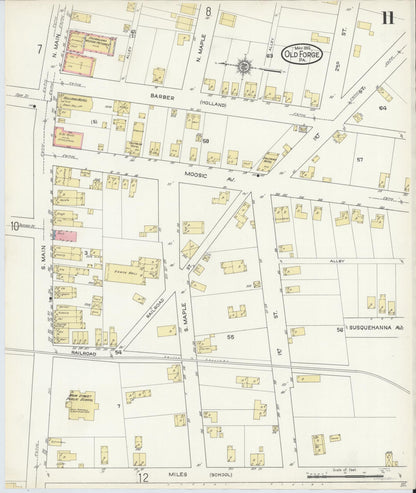 Sanborn Fire Insurance Map from Old Forge, Lackawanna County, Pennsylvania (1914), Sheet #0011 - Historic Sanborn Fire Insurance Map Print, vintage old map wall art, antique decor, genealogy gift, Pennsylvania Pennsylvania map