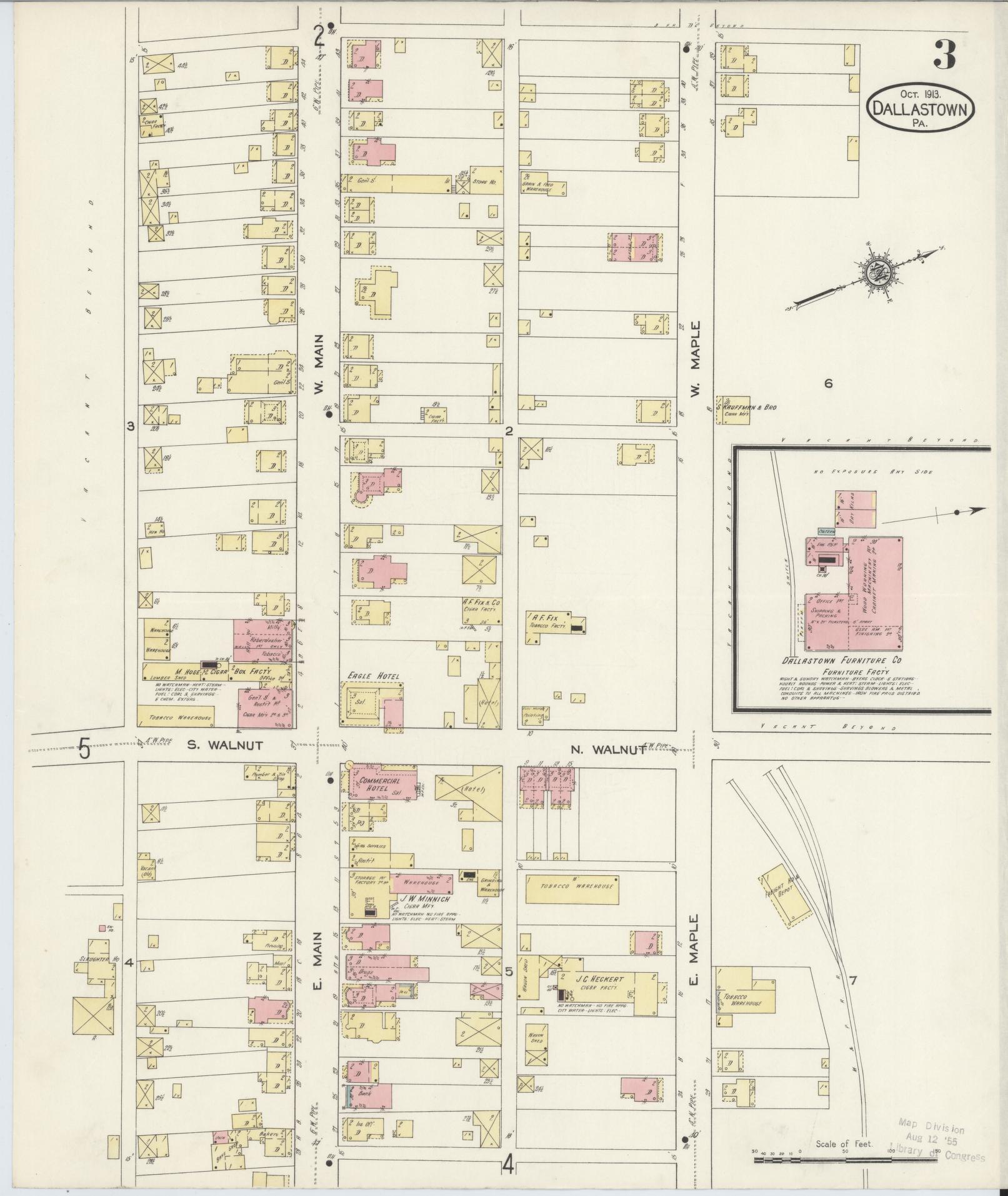 Sanborn Fire Insurance Map from Dallastown, York County, Pennsylvania (1913), Sheet #0003 - Historic Sanborn Fire Insurance Map Print, vintage old map wall art, antique decor, genealogy gift, Pennsylvania Pennsylvania map