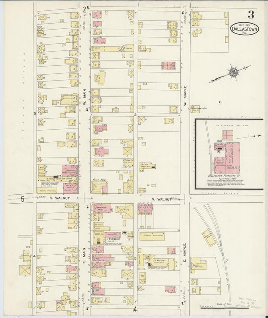Sanborn Fire Insurance Map from Dallastown, York County, Pennsylvania (1913), Sheet #0003 - Historic Sanborn Fire Insurance Map Print, vintage old map wall art, antique decor, genealogy gift, Pennsylvania Pennsylvania map