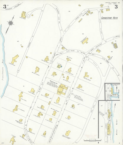 Sanborn Fire Insurance Map from Winter Harbor, Hancock County, Maine (1935), Sheet #0003 - Complete Map Set gallery image, historic Sanborn map, vintage wall art, Maine Maine