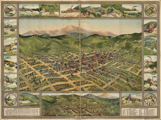 Cripple Creek, 1896. (1896) – Historic Bird’s-Eye View Panorama Print