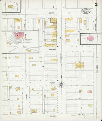 Sanborn Fire Insurance Map from Holyoke, Phillips County, Colorado (1904), Sheet #0002 - Complete Map Set gallery image, historic Sanborn map, vintage wall art, Colorado Colorado