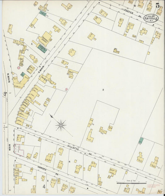 Sanborn Fire Insurance Map from Sayville, Suffolk County, New York (1897), Sheet #0005 - Historic Sanborn Fire Insurance Map Print, vintage old map wall art, antique decor, genealogy gift, New York New York map