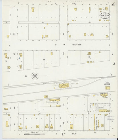 Sanborn Fire Insurance Map from Newkirk, Kay County, Oklahoma (1898), Sheet #0004 - Complete Map Set gallery image, historic Sanborn map, vintage wall art, Oklahoma Oklahoma