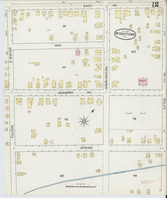 Sanborn Fire Insurance Map from Middletown, Orange County, New York (1887), Sheet #0011 - Historic Sanborn Fire Insurance Map Print, vintage old map wall art, antique decor, genealogy gift, New York New York map