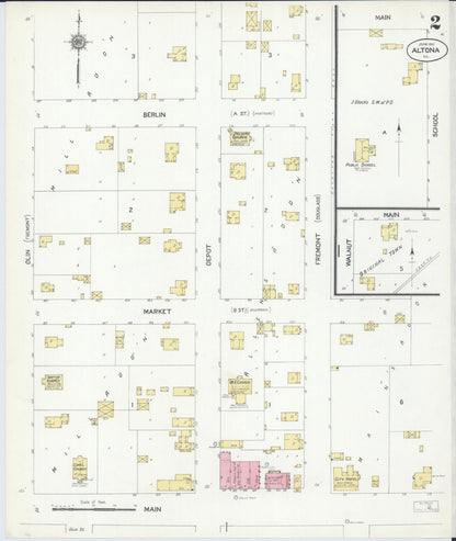 Sanborn Fire Insurance Map from Altona, Knox County, Illinois (1910), Sheet #0002 - Complete Map Set gallery image, historic Sanborn map, vintage wall art, Illinois Illinois