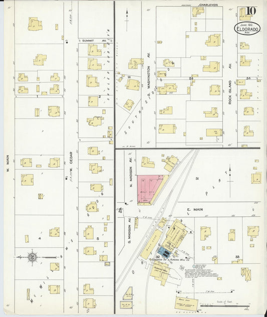 Sanborn Fire Insurance Map from El Dorado, Union County, Arkansas (1912), Sheet #0010 - Historic Sanborn Fire Insurance Map Print, vintage old map wall art, antique decor, genealogy gift, Arkansas Arkansas map