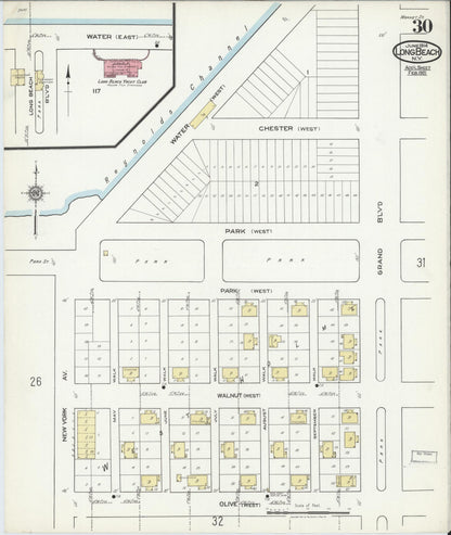 Sanborn Fire Insurance Map from Long Beach, Nassau County, New York (1914), Sheet #0030 - Historic Sanborn Fire Insurance Map Print, vintage old map wall art, antique decor, genealogy gift, New York New York map