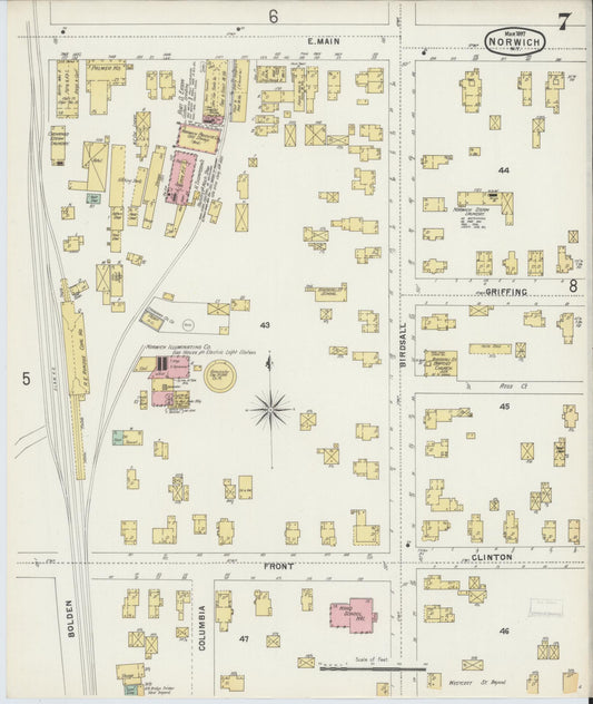 Sanborn Fire Insurance Map from Norwich, Chenango County, New York (1897), Sheet #0007 - Historic Sanborn Fire Insurance Map Print, vintage old map wall art, antique decor, genealogy gift, New York New York map