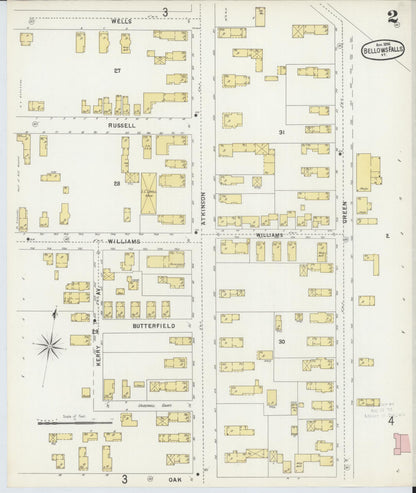 Sanborn Fire Insurance Map from Bellows Falls, Windham County, Vermont (1896), Sheet #0002 - Complete Map Set gallery image, historic Sanborn map, vintage wall art, Vermont Vermont