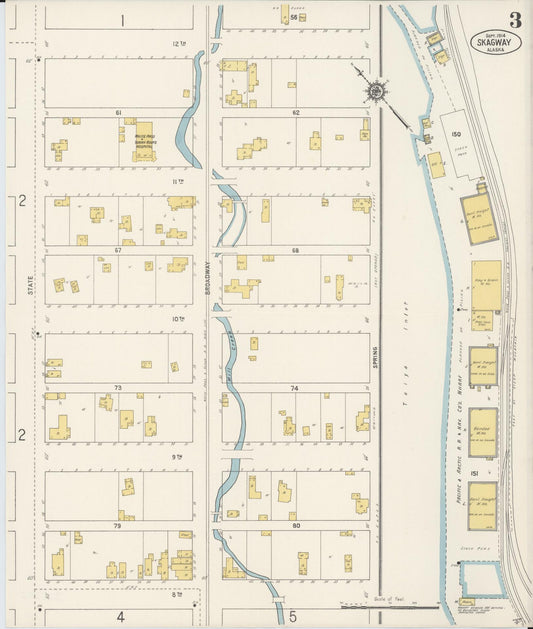 skagway-yakutat census division, Alaska - 1914 - Sanborn Fire Insurance Map, Sheet 0003 - Historic Sanborn Fire Insurance Map Print, skagway-yakutat census division Alaska 1914 0003 vintage old map wall art