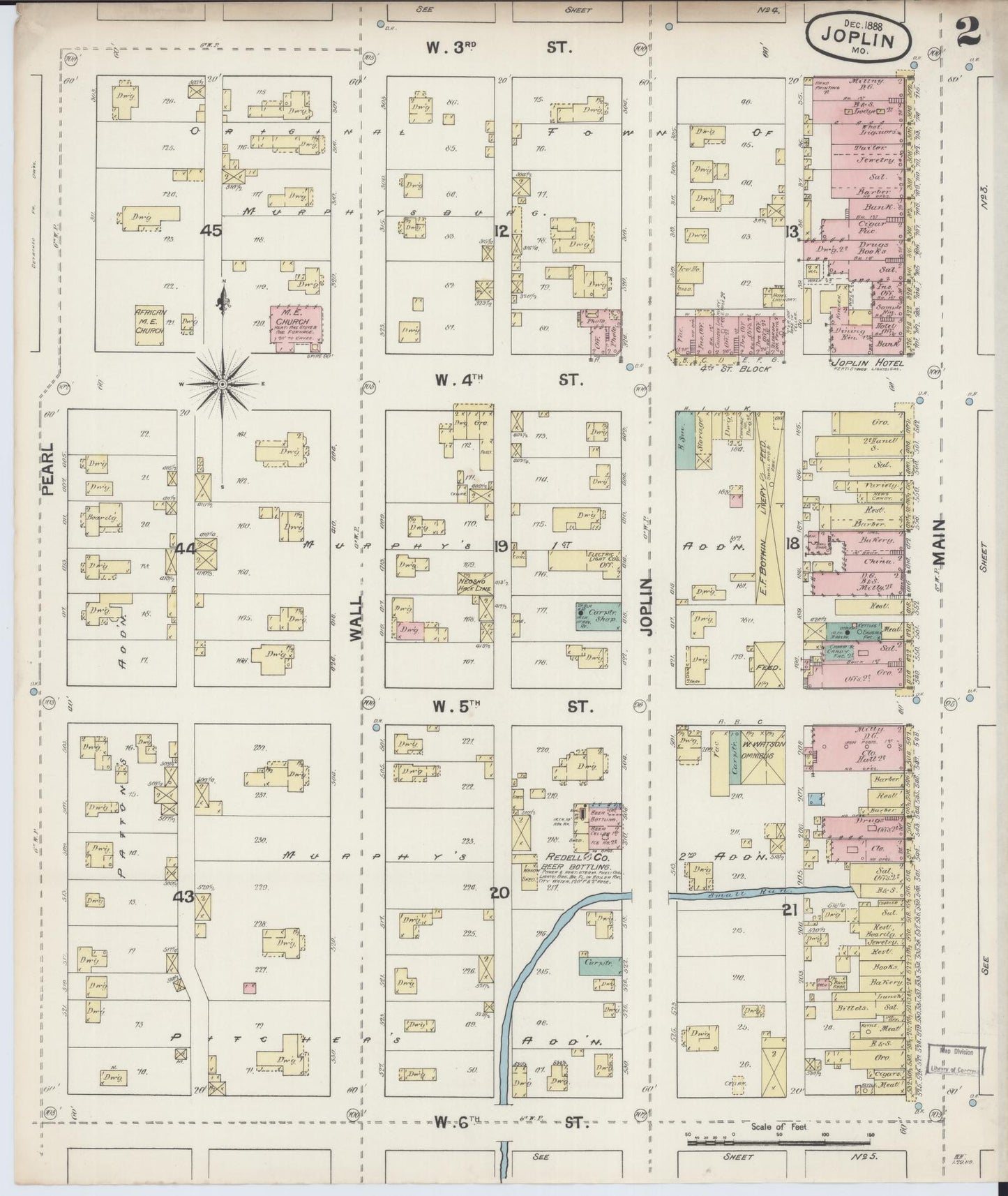 Sanborn Fire Insurance Map from Joplin, Jasper County, Missouri (1888), Sheet #0002 - Complete Map Set gallery image, historic Sanborn map, vintage wall art, Missouri Missouri