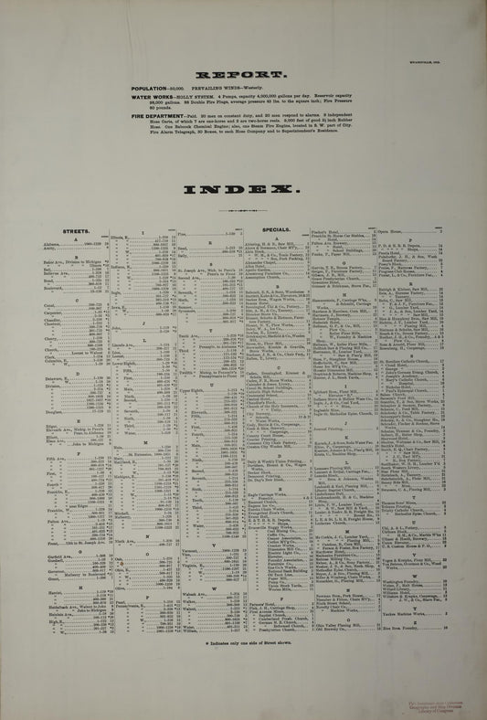 Sanborn Fire Insurance Map from Evansville, Vanderburgh County, Indiana (1884), Sheet #0001 - Historic Sanborn Fire Insurance Map Print, vintage old map wall art, antique decor, genealogy gift, Indiana Indiana map
